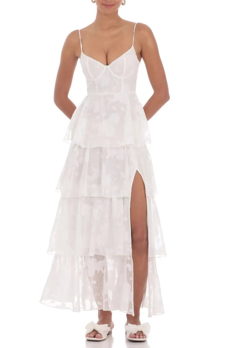 white slip maxi dress