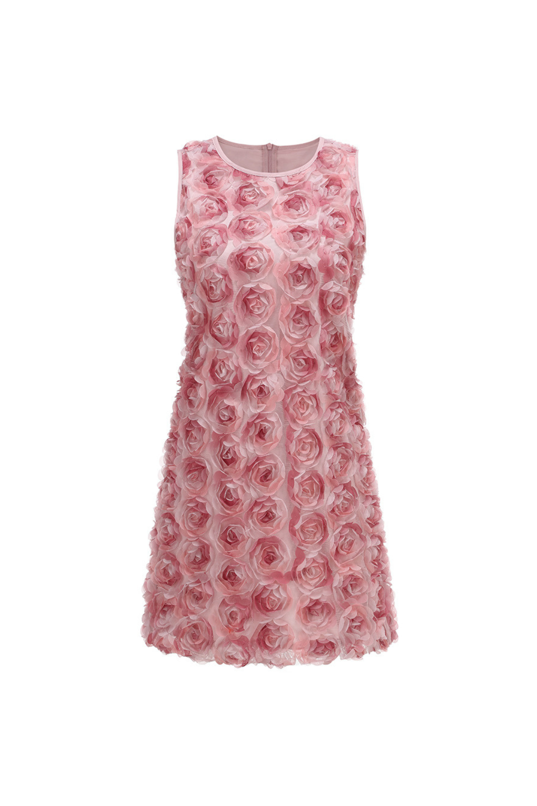 Sleeveless Flower Mini Dress In Pink