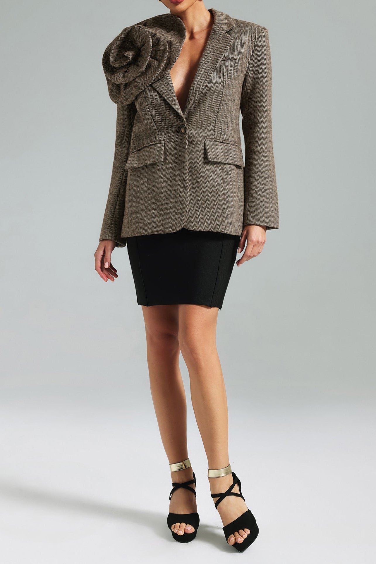 Sada Flower Blazer - Brown