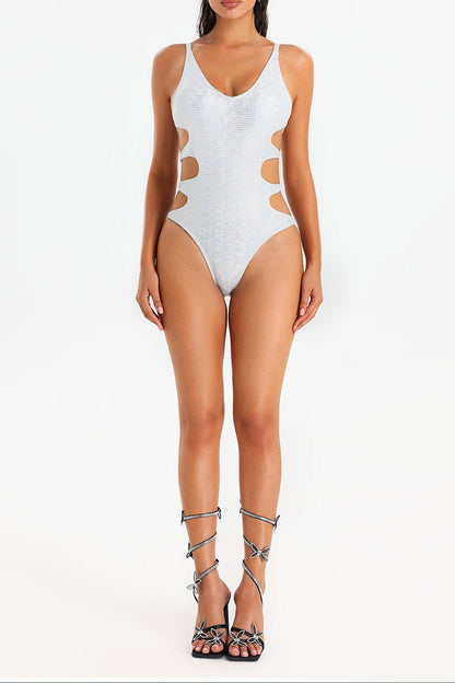 Samira Metallic Shiny Cut Out Swimsuit