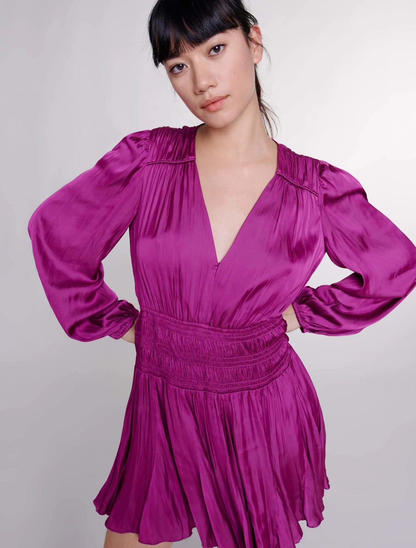 Short satin-look dress