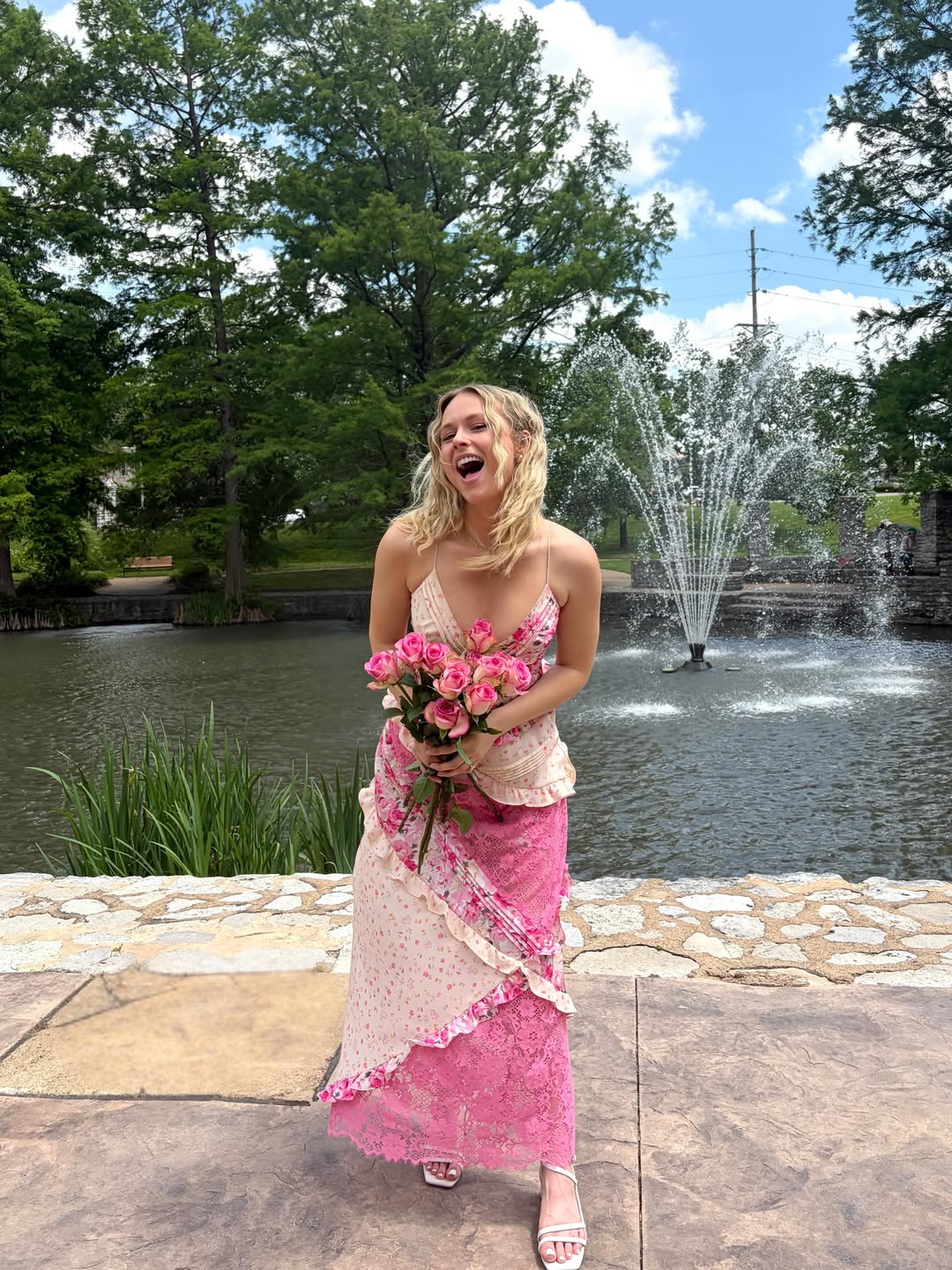 Léa Lace Patchwork Floral Cami Maxi Dress
