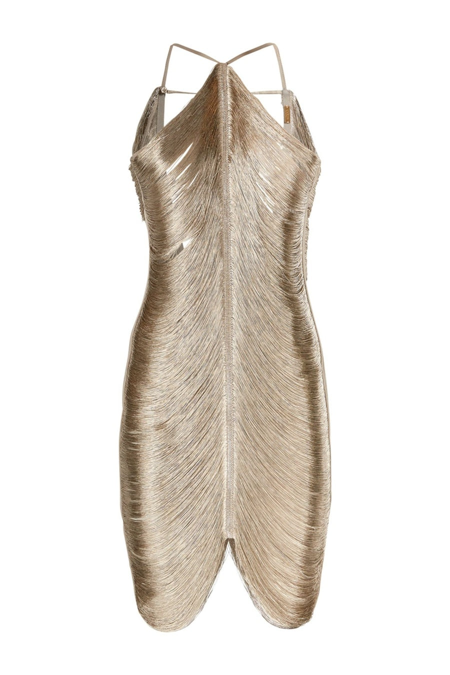 Veroty Silver Fringe Mini Dress - Halter Party Dress