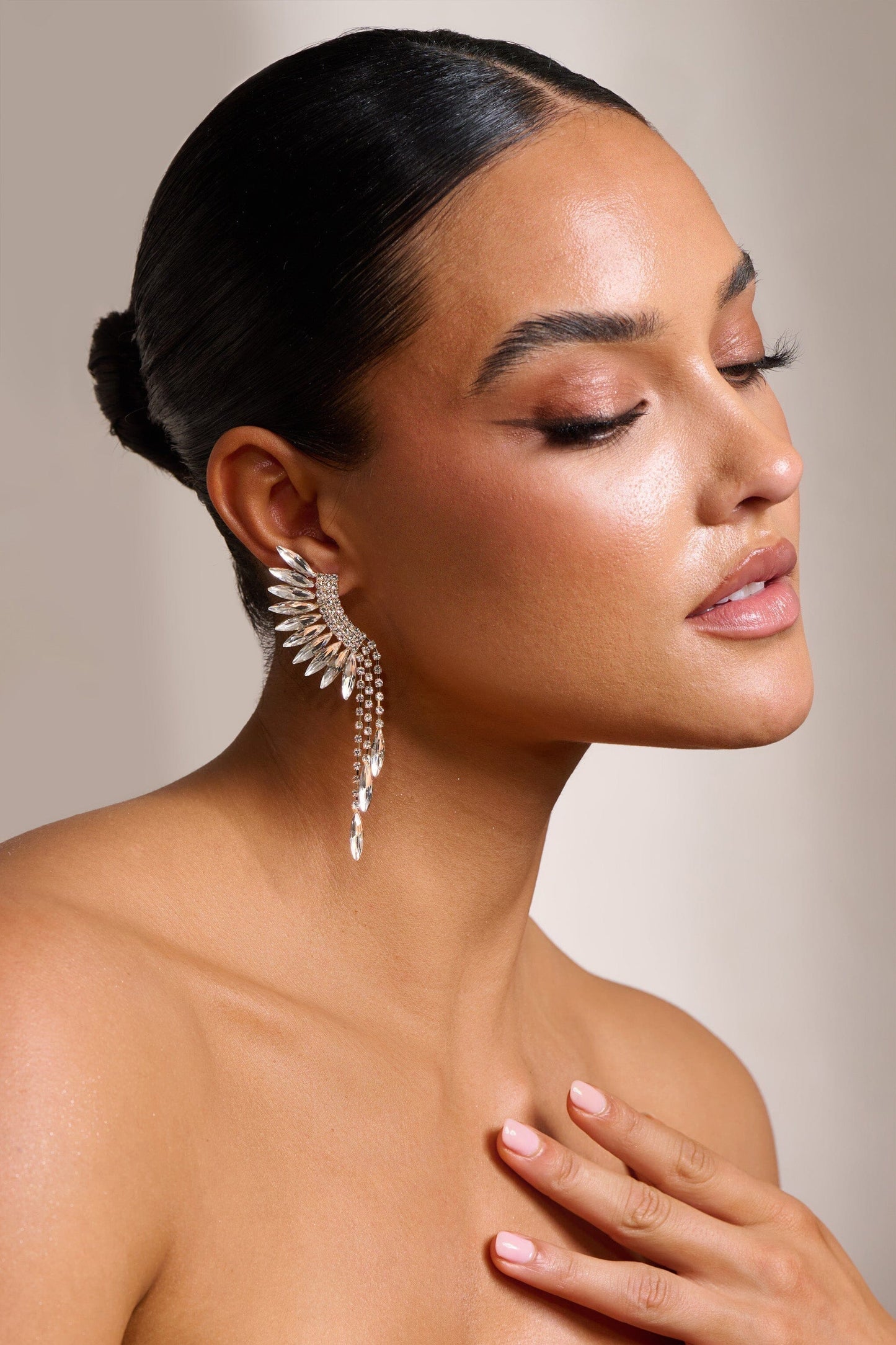 SILVER TIERED DROP EARRINGS