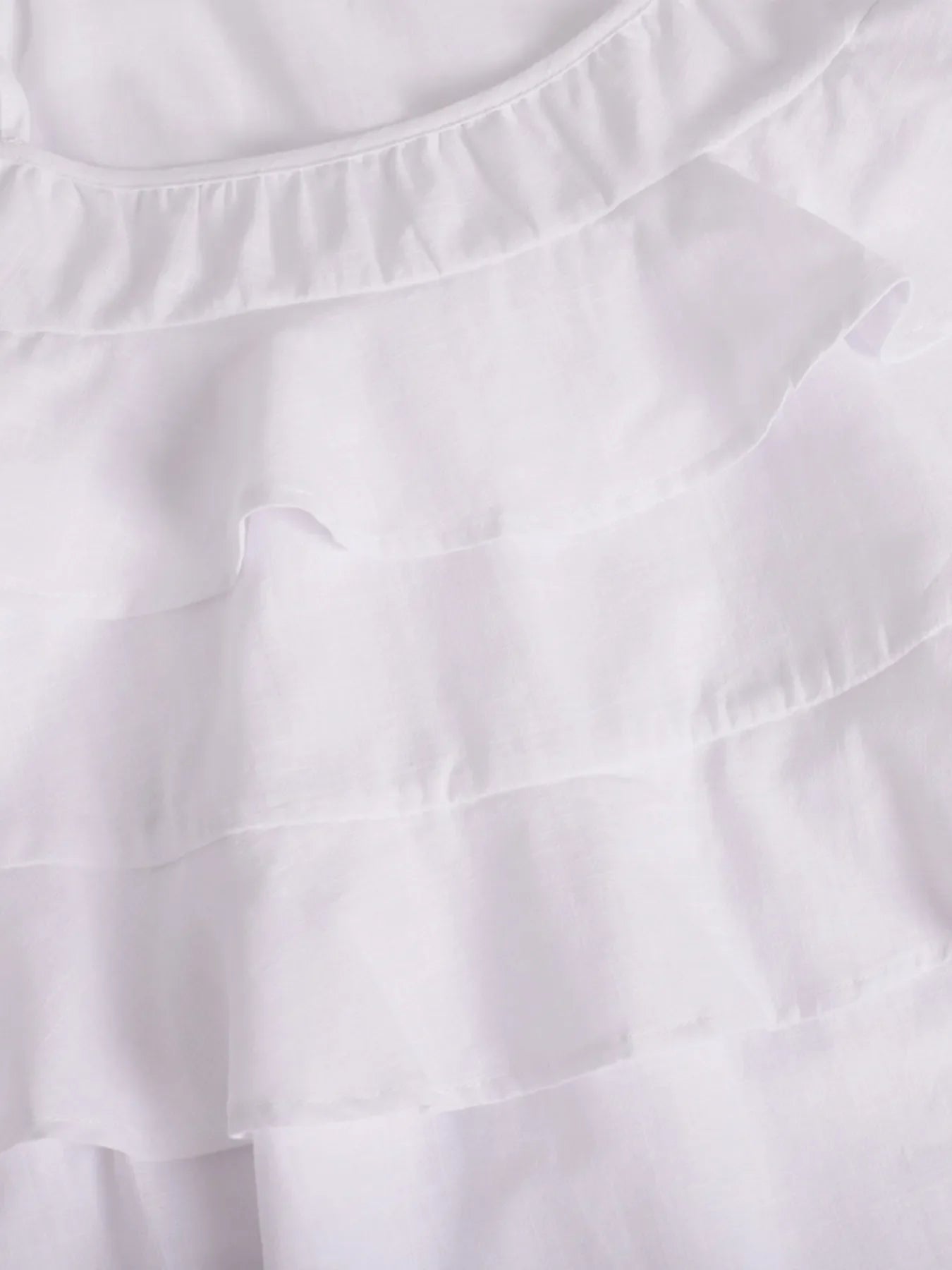Ruffle Layered Tie Shoulder Cami mini Dress - white