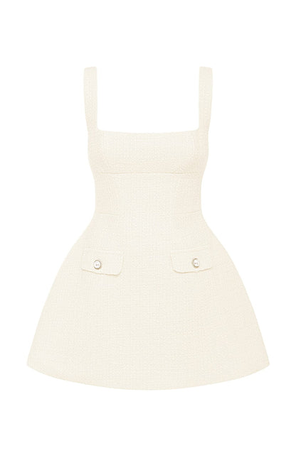 Bessie Ivory Mini Dress - Romantic Lace Party Dress