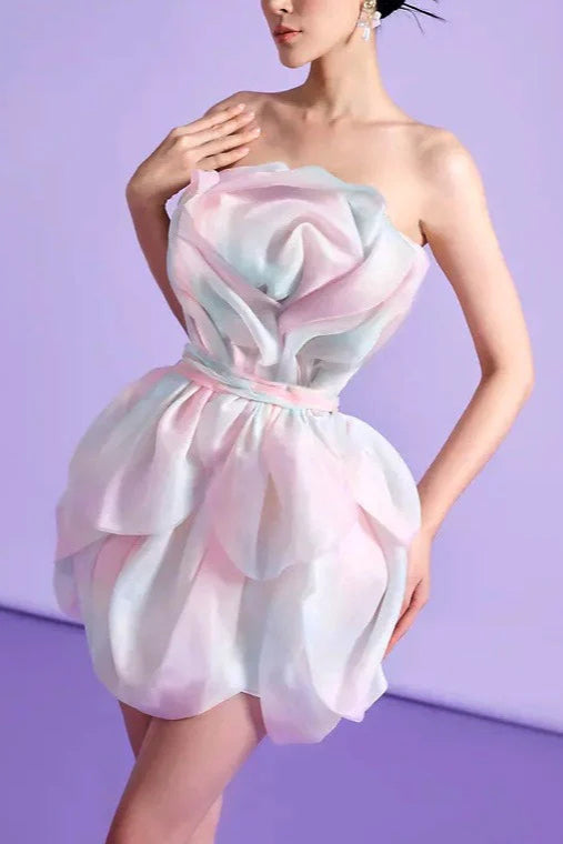 FLOWER BUD RAINBOW MINI DRES