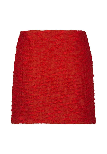 Plain jacket skirt set in red