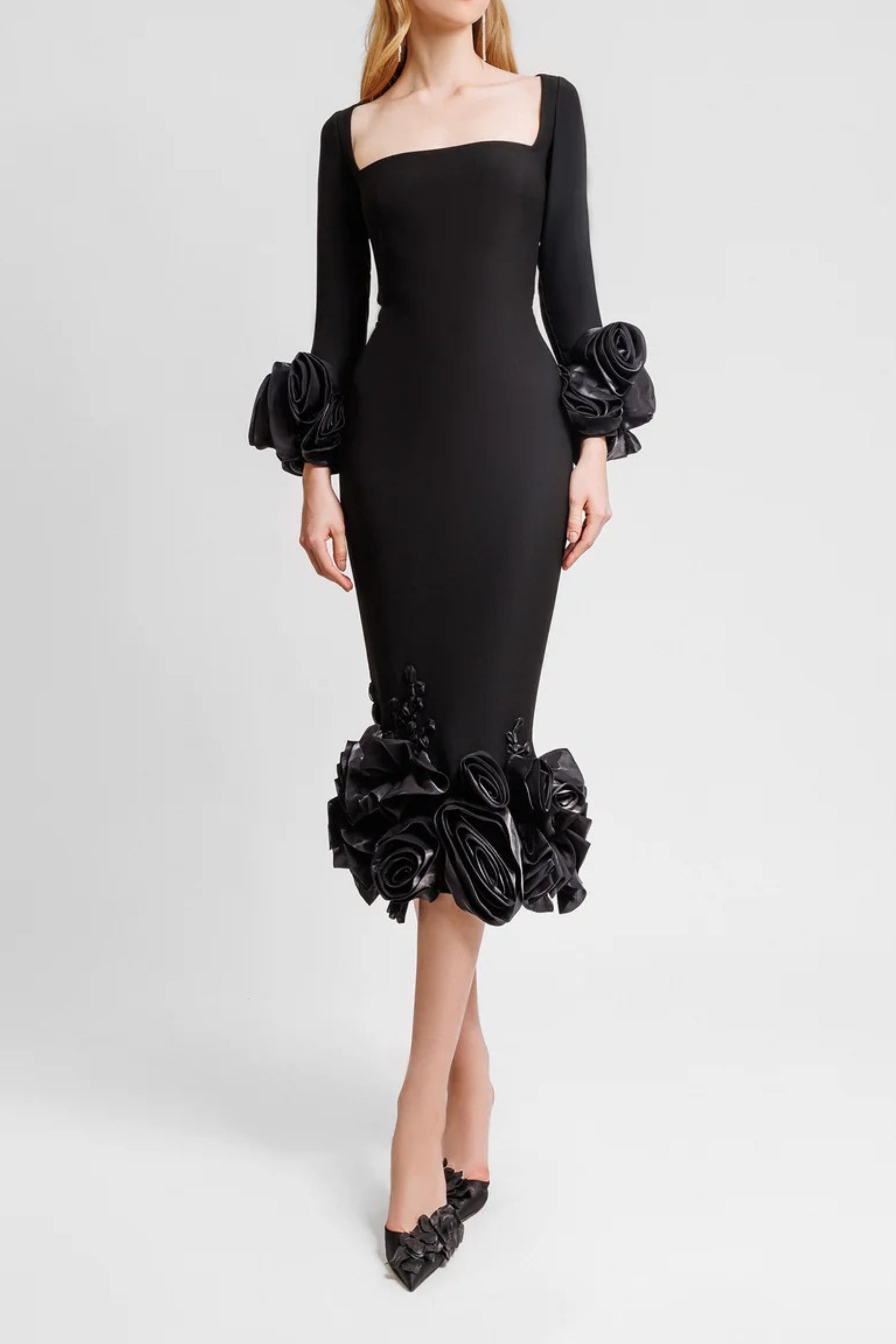 JELENA Flowers Midi Bandage Dress