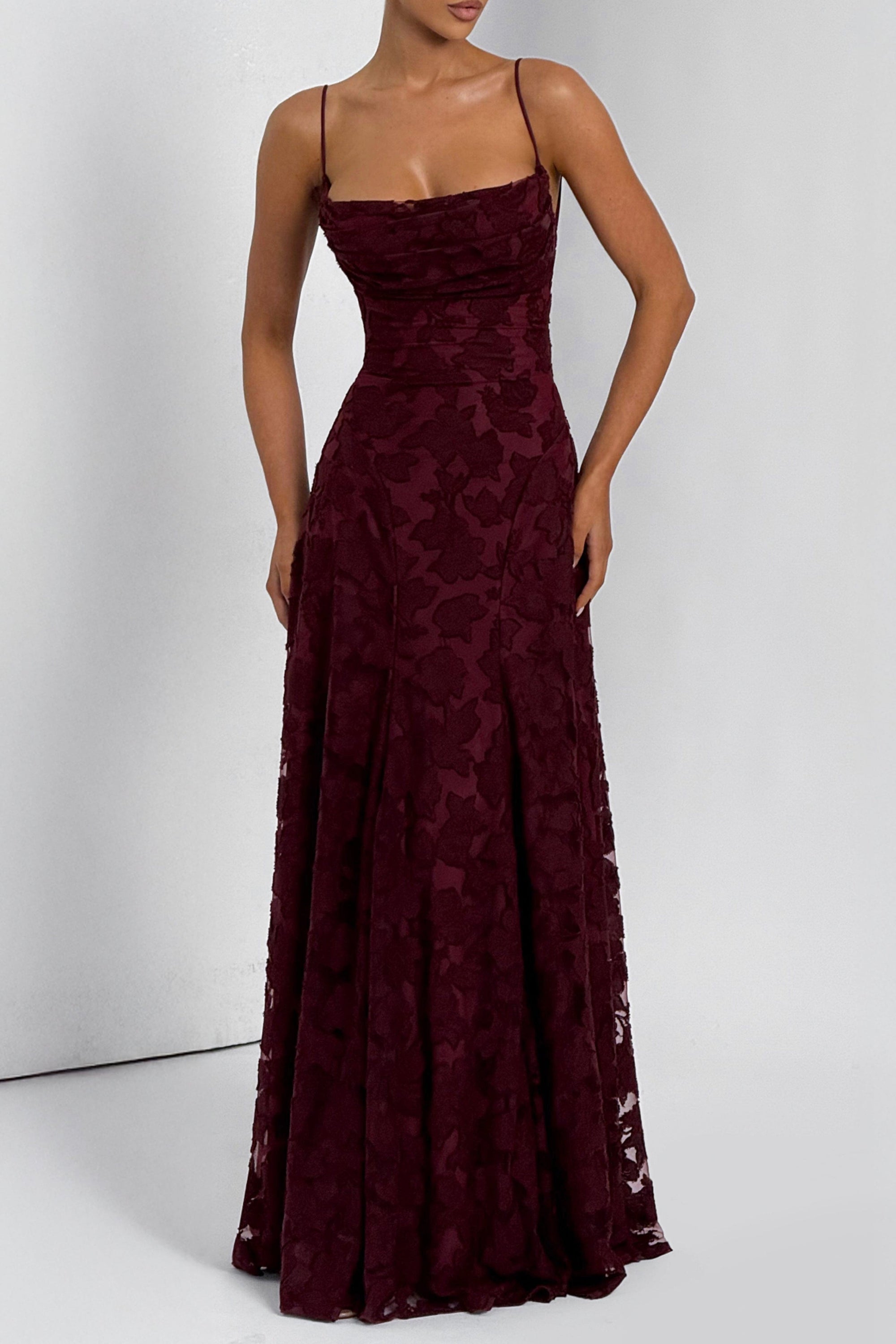 Francis Maxi Dress - Cherry Lacquer