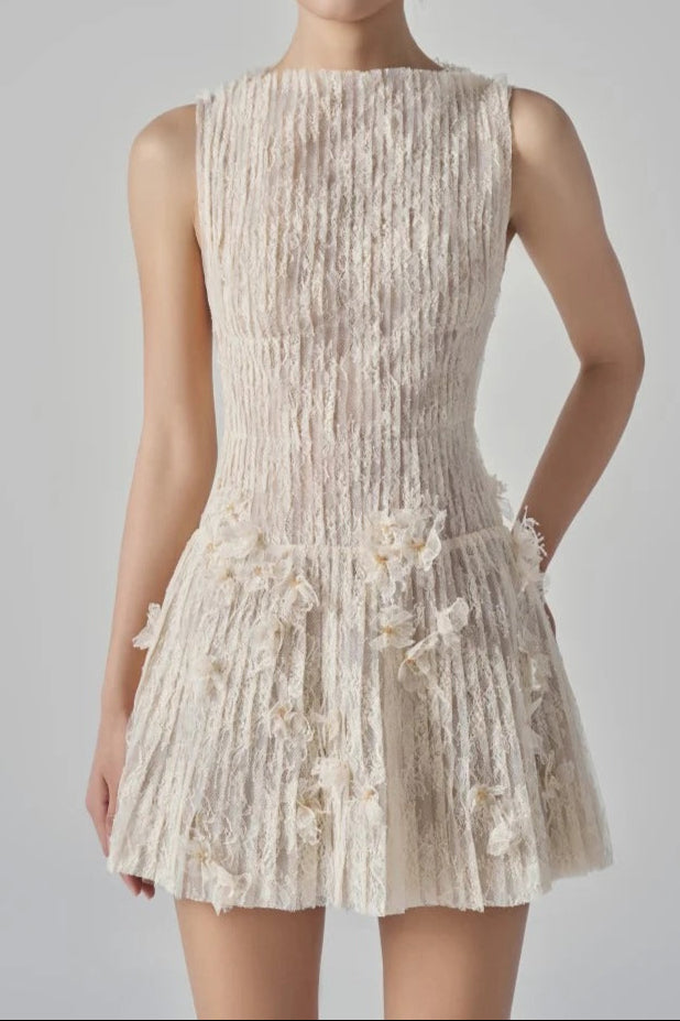 Flavia Floral Lace Mini Dress