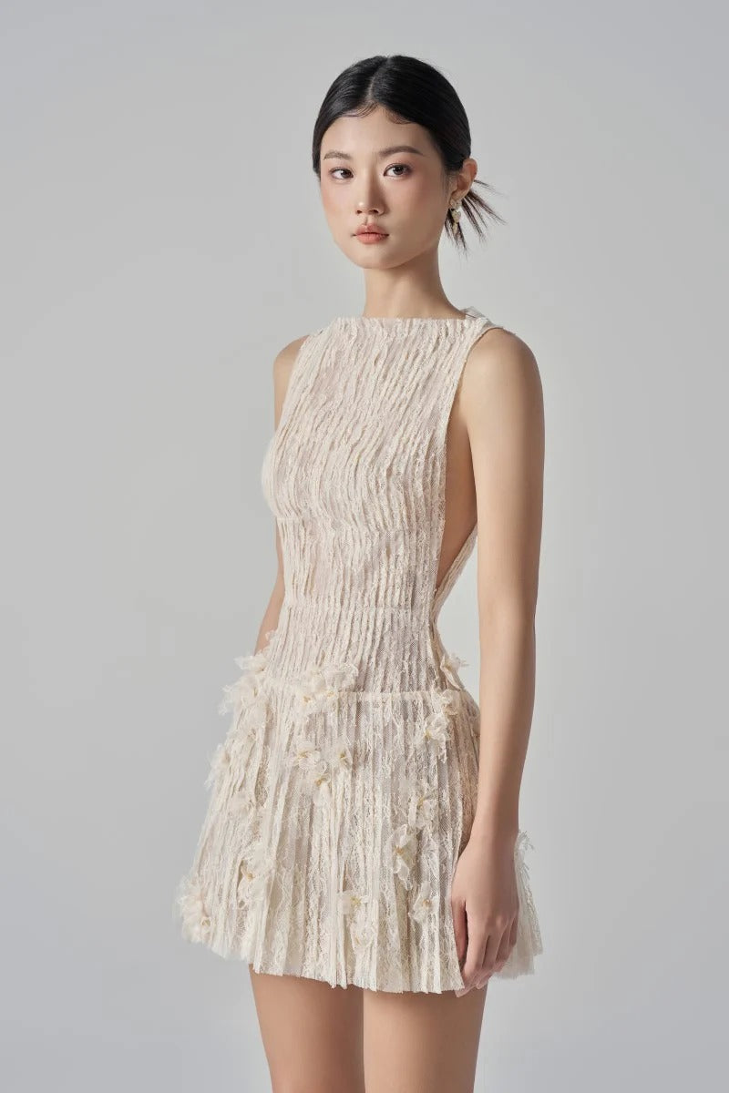 Flavia Floral Lace Mini Dress