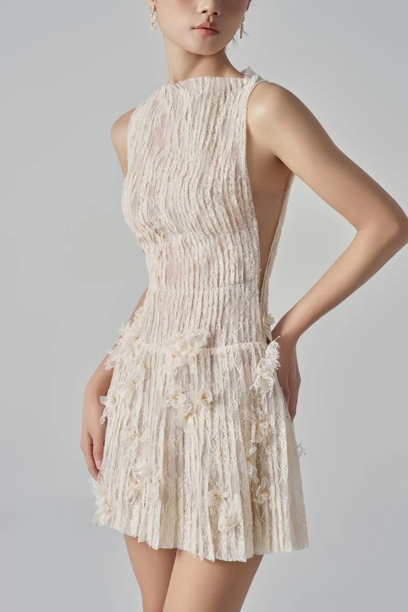 Flavia Floral Lace Mini Dress