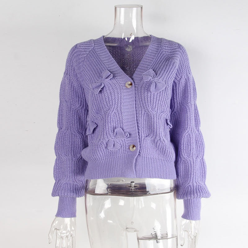 Lavender Cable-Knit Premium Sweater Premium Fabric - product view 2