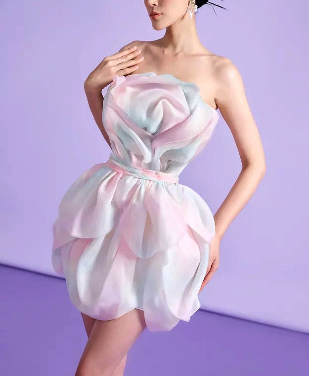 FLOWER BUD RAINBOW MINI DRES