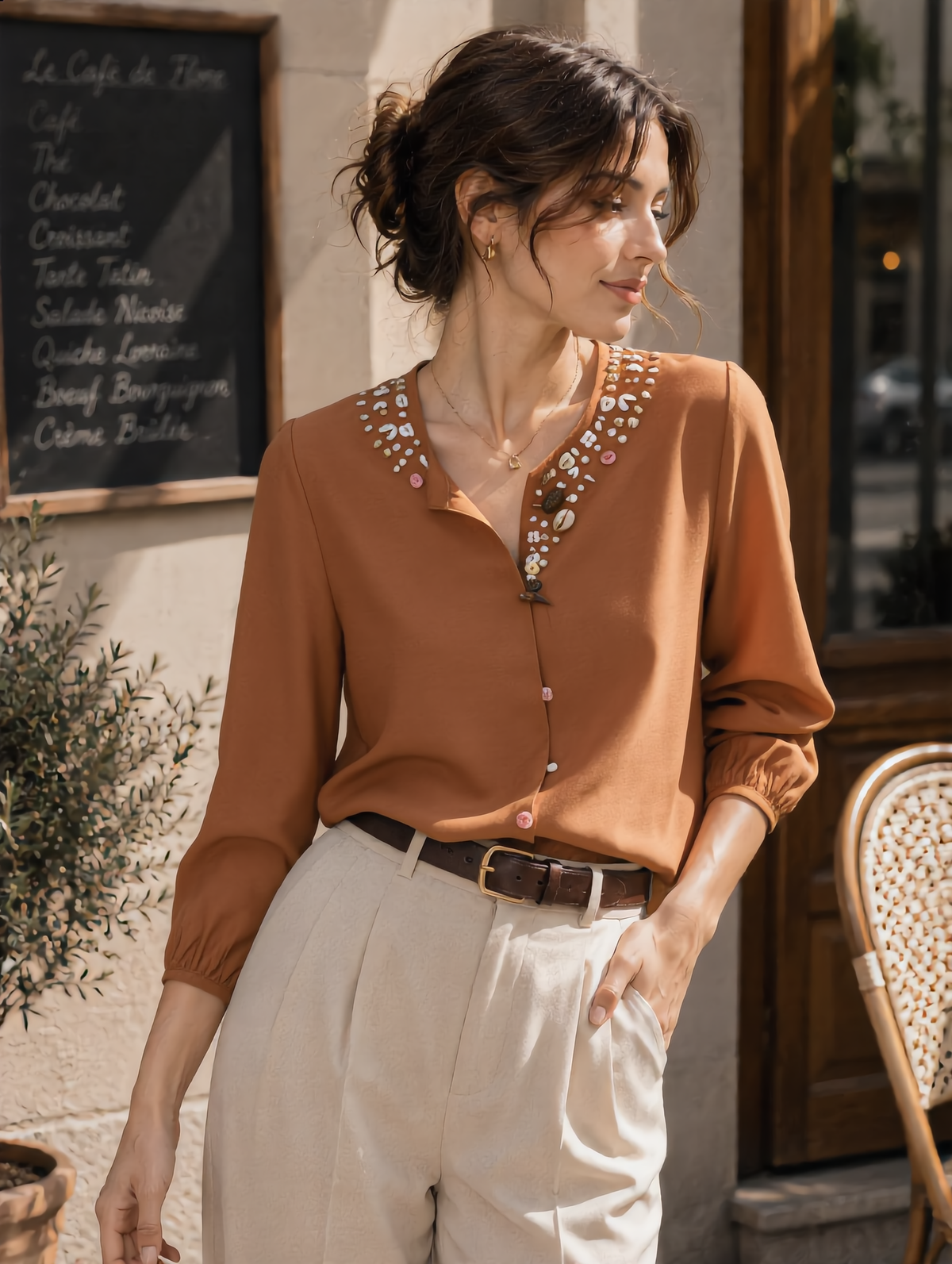 Zoey Loose V-Neck Solid Color Shell Button Cardigan
