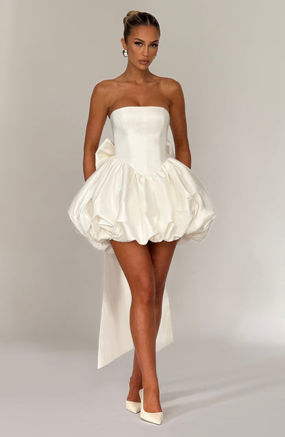 Lotus Ivory Mini Dress - Romantic Lace Party Dress
