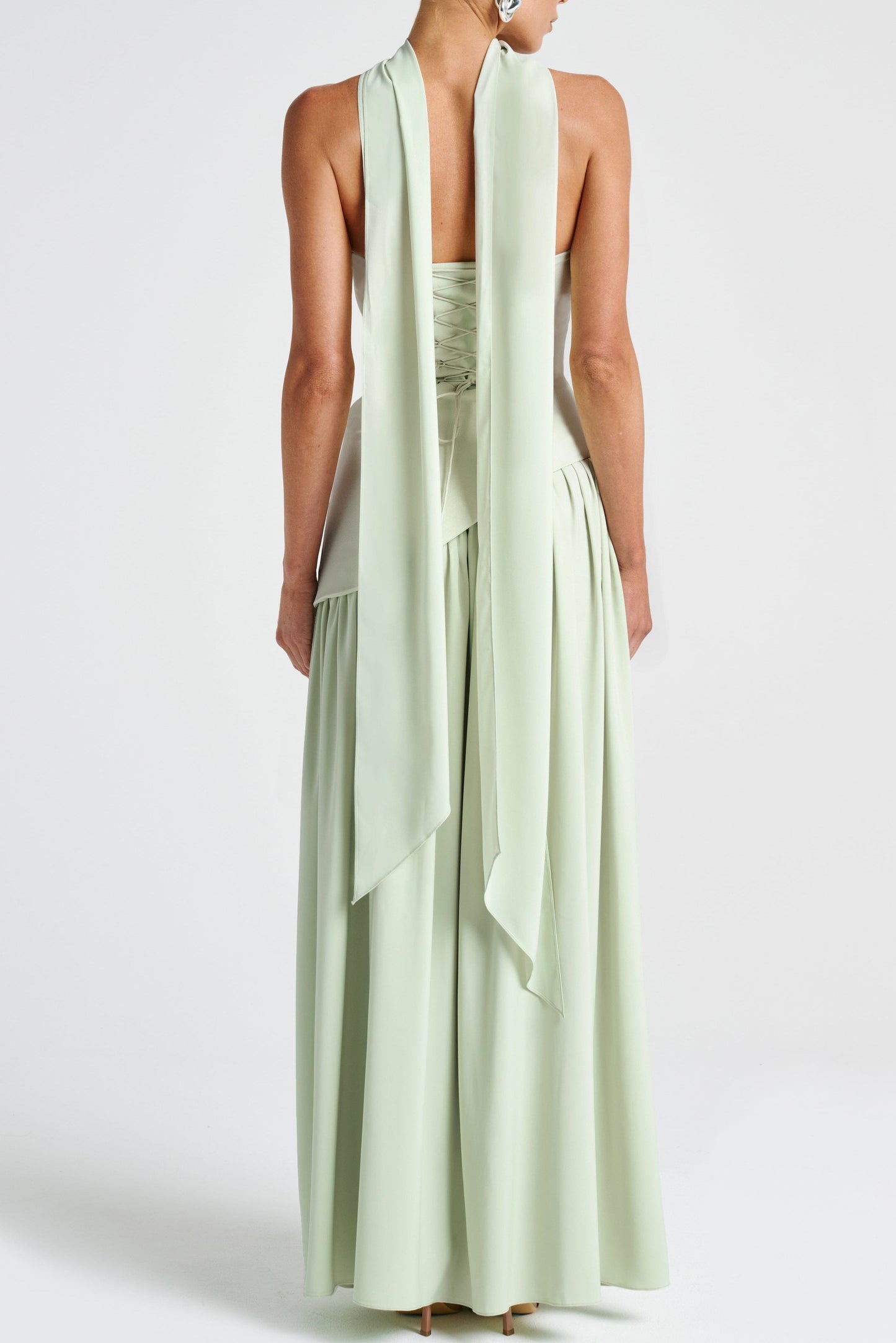 Maliyah high slit strapless Maxi Dress - Mint