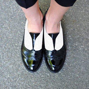 Plus Size Color Block Oxford Shoes Casual Pu Slip On Loafers