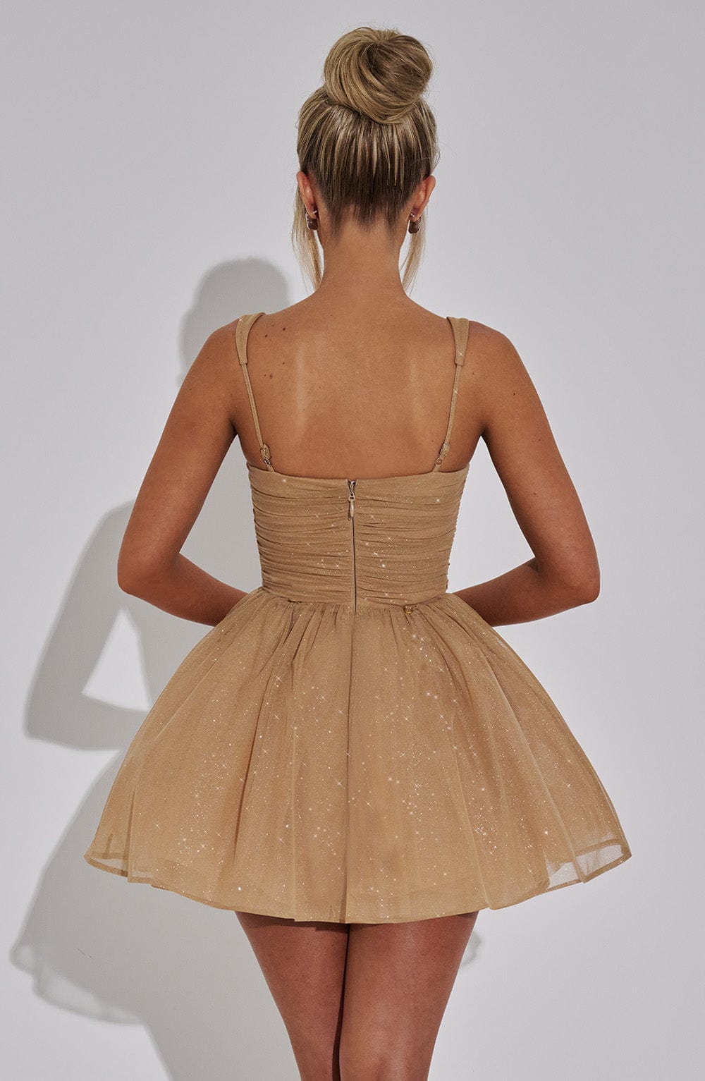 jacqueline Mini Dress - Gold Sparkle