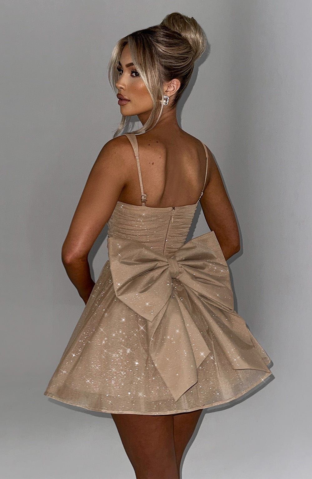 jacqueline Mini Dress - Gold Sparkle