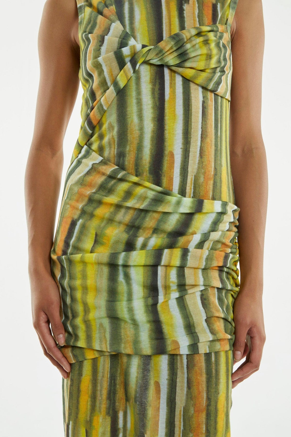 WIND THROUGH TANK DRESS | BRUSH STROKE