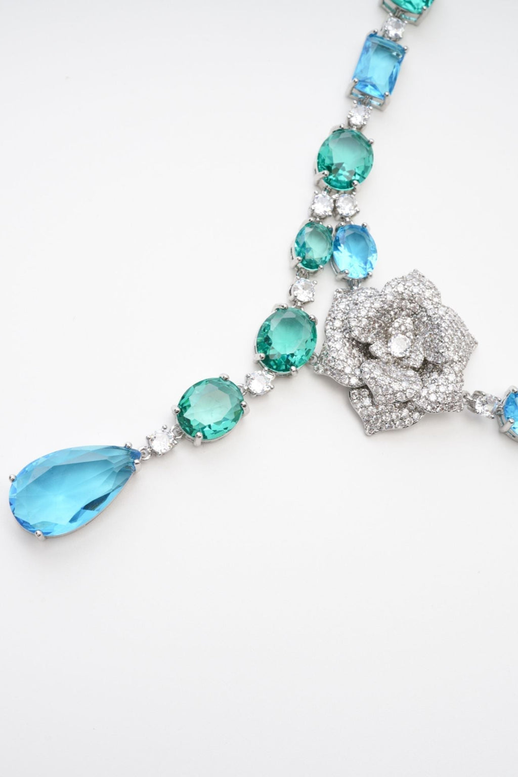 Yvette drop pendant crystal necklace